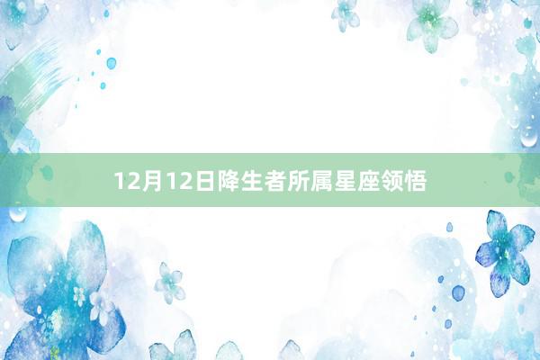 12月12日降生者所属星座领悟